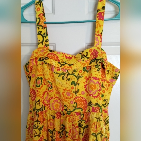 Price Is Firmband of the free Floral Maxi Dress Fuchsia Yellow Orange Pink Green - Picture 5 of 13